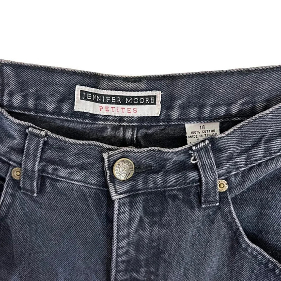 Jennifer Moore Petites Gray Denim Jeans Size 14 High Waist Mom Fit 100% Cotton - Picture 8 of 10